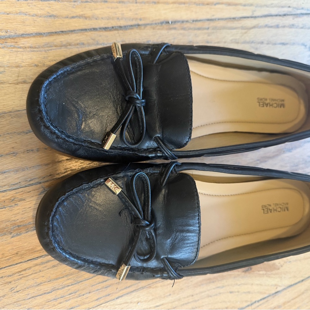 Michael Kors black leather driving loafers 8.5